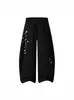Pantalones Deportivos Casuales de Algodón Estilo Americano, con Botones, Dobladillo Curvo, para Hombres y Mujeres, Temporada de Primavera, Corte Holgado, Deportivos, Street Dance, Adelgazantes, Pierna Ancha, Largos