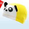 Gorro de natación de tela sin presión para niños con cabello largo y corto, lindo diseño de dibujos animados para niños y niñas, gorro de natación para bebés y niños pequeños que no aprieta la cabeza