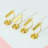 Accesorios para Aretes DIY al por Mayor Color Oro 18K Conservación del Color Pinzas para Oreja de Frijol sin Perforar con Anillos Colgantes Convertidor de Pinza para Oreja de Disco de Bobina de Mosquitos