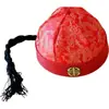 Sombrero Mandarín Tradicional Chino para Adultos, Sombrero de Piel de Melón para Niños, Sombrero de Príncipe para Niños, Sombrero de Novio Emperador de la Corte de la Dinastía Qing, Accesorios de Disfraces Antiguos