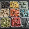 Acessórios para Joias DIY Contas Cerâmicas Quadradas Curtas com Furos Retos, Contas Soltas Quadradas com Esmalte Floral, Materiais para Chaveiros, Acessórios para Miçangas
