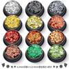 0,2 m de purpurina + lentejuelas mixtas + tiras de cebolleta lentejuelas para decoración de uñas polvo de purpurina ultrafino esmalte de uñas gel materiales de joyería