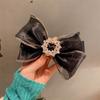 Grampo de Cabelo com Strass Xianqi Organza Indústria Pesada Laço Duplo Clipe de Mola Acessórios de Cabelo Coreanos Grampo com Toque Avançado