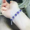 Pulseira Colorida de Moissanita Feminina Completa em Diamante Azul Diamante Roxo Pulseira Super Brilhante Diamante Cor D VVS1 Joias