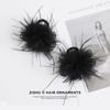 Sentido del Diseño Malla Pluma Pinza para el Cabello Pinza para el Cabello Tocado Negro Cabeza Flor Pinza Tiburón de Alta Gama Combinable Accesorios para el Cabello Rojo de Internet