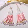 Estilo Chino Borla Flecos Vintage Perlas Perlas Colgante Pequeño DIY Dopamina Colorido Broche Accesorio Colgante Encanto para Bolsa