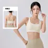 Sujetador deportivo para mujer con copas fijas, diseño integrado de espalda cruzada, a prueba de impactos, push-up, adecuado para fitness de yoga y Pilates