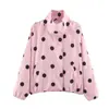 Roupas femininas transfronteiriças outono novo moda estilo europeu e americano jaqueta bomber casual solta poá 8372236