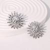 Pendientes de girasol con diseño de personalidad de nicho de moda INS de Europa y Estados Unidos, pendientes de acero inoxidable de gran sentido con viento frío para mujer