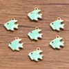 10 Colgantes de Acero Inoxidable Multicolor Dorado de Doble Cara con Goteo de Aceite para Peces, Cangrejos, Delfines, Corales, Caballitos de Mar DIY para Viajes de Commuting a la Moda