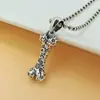 Prata Esterlina S925 Novo Estilo Pingente de Osso Personalizado Graffiti Hip-Hop Simples Moda Pingente de Casal Acessórios de Corrente de Lã Tendência
