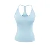 Camisole de Yoga para Mulheres, Outono e Inverno, Lindo Design nas Costas, Sutiã Integrado com Bojos, Camada Base, Top Esportivo Sem Mangas