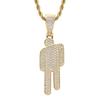 Un Popular Collar de Zirconia Hip-Hop Transfronterizo, el Mismo Estilo que el de Billie, con una Pequeña Figura Peculiar, Versátil para Estilo Urbano, Unisex