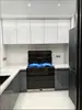 Puertas de Gabinete de Cocina con Vidrio Templado, Puertas de Acero de Cristal con Marcos, Puertas de Estufa de Aleación de Aluminio, Paneles de Puerta de Gabinete de Cocina para Autoensamblaje