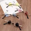 Novos Óculos de Sol Redondos Pequenos de Metal Tendência Celebridade da Internet Personalizados Novos Pequenos Armação Anti-UV para Homens e Mulheres Moda