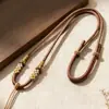 Cordão de Corda Trançada à Mão Pura Dourado Pingente de Cera de Abelha de Alta Qualidade Colar de Corda Trançada Jade Ajustável
