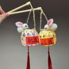 Linterna luminosa de conejo tejida de bambú Festival del Medio Otoño linterna pequeña luminosa portátil puesto pequeño regalo punto escénico venta caliente Linterna