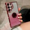 Adecuado para Samsung S26Ultra Rhinestone Electroplateado TPU con Soporte Funda para Teléfono S25P Gradiente Brillante Polvo Brillante S24 Funda Suave