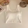 Comercio exterior al por mayor verano corto con almohadilla en el pecho espalda bonita top deportivo sin mangas blanco anti-corridas para mujer