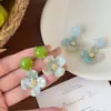 Pendientes Florales Verdes Frescos de Verano para Mujer 2026 Nuevos Pendientes Estilo Bosque Adecuados para Joyería de Estilo Vacaciones en la Playa