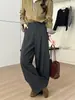 2026 Inverno Estilo Coreano Retrô Calça de Perna Larga Feminina Cintura Alta Emagrecedora Calça Reta Temperamento Deslocamento Alto Padrão 082