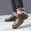 Zapatos Casuales Transfronterizos para Hombre Estilo Británico Zapatos de Negocios Casuales Suela Gruesa Cómoda Transpirables Para Ir al Trabajo Suela Suave Zapatos de Cuero para Hombre