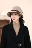 Chapéu de Pescador de Lã para Outono e Inverno para Mulheres, Estilo Coreano, Aba Larga, Quente, Chapéu Bucket Retrô Britânico, Chapéu Pequeno Versátil Casual