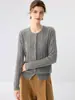 Suéter de cachemira para bebé de punto trenzado con cuello redondo para mujer, cárdigan vintage, chaqueta de punto con botones, suéter cálido de manga larga para otoño e invierno