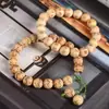 Cuentas de talla de boj flor de loto sur no cuentas de Buda pulsera rosario texto pulsera de juego cadena de madera placa para jugar de hombres y mujeres
