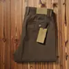 Calça Casual Masculina de Sarja Lavada, Grossa, Durável, Estilo Old Money, Algodão Puro, Perna Reta, Solta