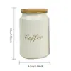 Pote de Armazenamento Criativo com Boca Estreita Tampa de Bambu Pote de Tempero para Cozinha Contorno Pote de Açúcar Doméstico Pote de Café Pote de Armazenamento de Chá