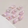 Glaseado de Azúcar Escarchado Transparente Iridiscente Forma de Rombo Diamante Cuentas Irregulares Cuentas Sueltas Cadena para Teléfono Móvil Material de Bricolaje Accesorios para Joyería