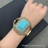 Nova turquesa estilo étnico embutido tcheco pulseira de diamantes design original personalizado pulseira de nicho fornecimento de fábrica atacado
