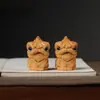 Ciprés Calado Estilo Chino Exquisitamente Elaborado León Adorno de Escritorio Lindo Mascota de Té Coche Decoración Creativa Venta al por Mayor Dropshipping