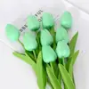 Decoração Floral de Tulipas Artificiais em Material PU Personalizado, Vegetação Semi-Artesanal para Mesa de Escritório, Tulipas Festivas