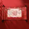 Carta de Compromisso Estilo Chinês, Adereços de Decoração de Compromisso, Pergaminho de Casamento Tradicional, Pergaminho de Casamento, Pergaminho para Celebrações Familiares, Banquete de Compromisso