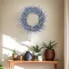 1 peça Coroa de Flores Artificiais para Exterior, Lavanda Roxa Exuberante com Acabamento Fosco, Coroa Floral Falsa de Primavera Verão, Porta da Frente, Parede, Janela, Decoração Interna Externa, Coroa de Lavanda Fosca Realista Durável
