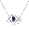 Collar Transfronterizo de Plata de Ley S925 para Mujer, Creativo, con Ojos Azules Altos, Estilo Europeo y Americano, Cadena para Clavícula, Collar de la Serie Ojo del Diablo