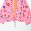 Para Ropa Europea y Americana de Mujer Transfronteriza Aliexpress Venta Caliente Otoño Simple Versátil Patrón Bordado Kaftán Abrigo de Manga Larga