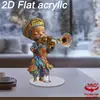 Impresión Plana Transfronteriza 2D Plano Rotación de 360 Grados Escena de Nieve Casa de Pingüinos Decoración de Escritorio Interior y Exterior Festival