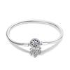 Pulsera de Plata S925 Chapada en Cobre con Atrapasueños de Trébol de Cuatro Hojas Cadena Hueso de Serpiente Cuentas Colgante Cadena Transfronteriza Europea y Americana