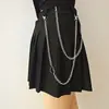 Cadena para la cintura con forma de corazón de metal para mujer, cadena punk para el cuerpo, juego de dos piezas, venta al por mayor de fábrica