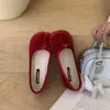 2026 Estilo Quatro Estações Sapatos de Casco de Porco em Camurça com Dedos Separados Rasteirinhas de Fada Populares Planas Sapatos Loafer Femininos para Primavera e Outono