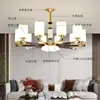 Nuevo Candelabro Chino Luz Principal para Sala de Estar Estilo Chino Lujo Ligero Hogar Dormitorio Villa Iluminación LED Comedor Candelabro de Cobre