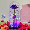 Flor Eterna en Cúpula de Cristal con Rosa de Pan de Oro, Regalo 520 para Novia, Regalo de San Valentín, Regalo de Cumpleaños, Adorno Decorativo