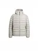 Chamarra acolchada ligera con capucha 90% plumón de pato blanco para hombre, color liso, a prueba de frío invernal, cálida, casual, prenda exterior versátil para parejas