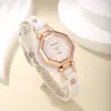 2025 Nuevo Reloj Decorativo de Cuarzo para Dama Aleación Delgado Color Sólido Moda Estilo Punk Atractivo Reloj con Remaches