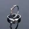Anillo Biyi Doble Pareja Voladora de Plata S925 para Hombres y Mujeres un Par de Anillos de Pareja de Alas de Ángel Simples Japoneses y Coreanos Anillo para Dedo de Comida