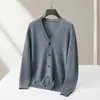 Suéter de Lana para Hombre 2026 Otoño/Invierno Cárdigan de Punto Cachemir para Jóvenes y de Mediana Edad, Estilo Old Money Suéter Casual de Negocios para Usar Solo
