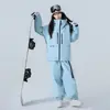 Conjunto de Traje de Esquí para Mujeres y Hombres, Impermeable para Snowboard, Engrosado, Costuras Completamente Selladas, Traje de Nieve Profesional Conjunto de Parte Superior y Pantalones 3L